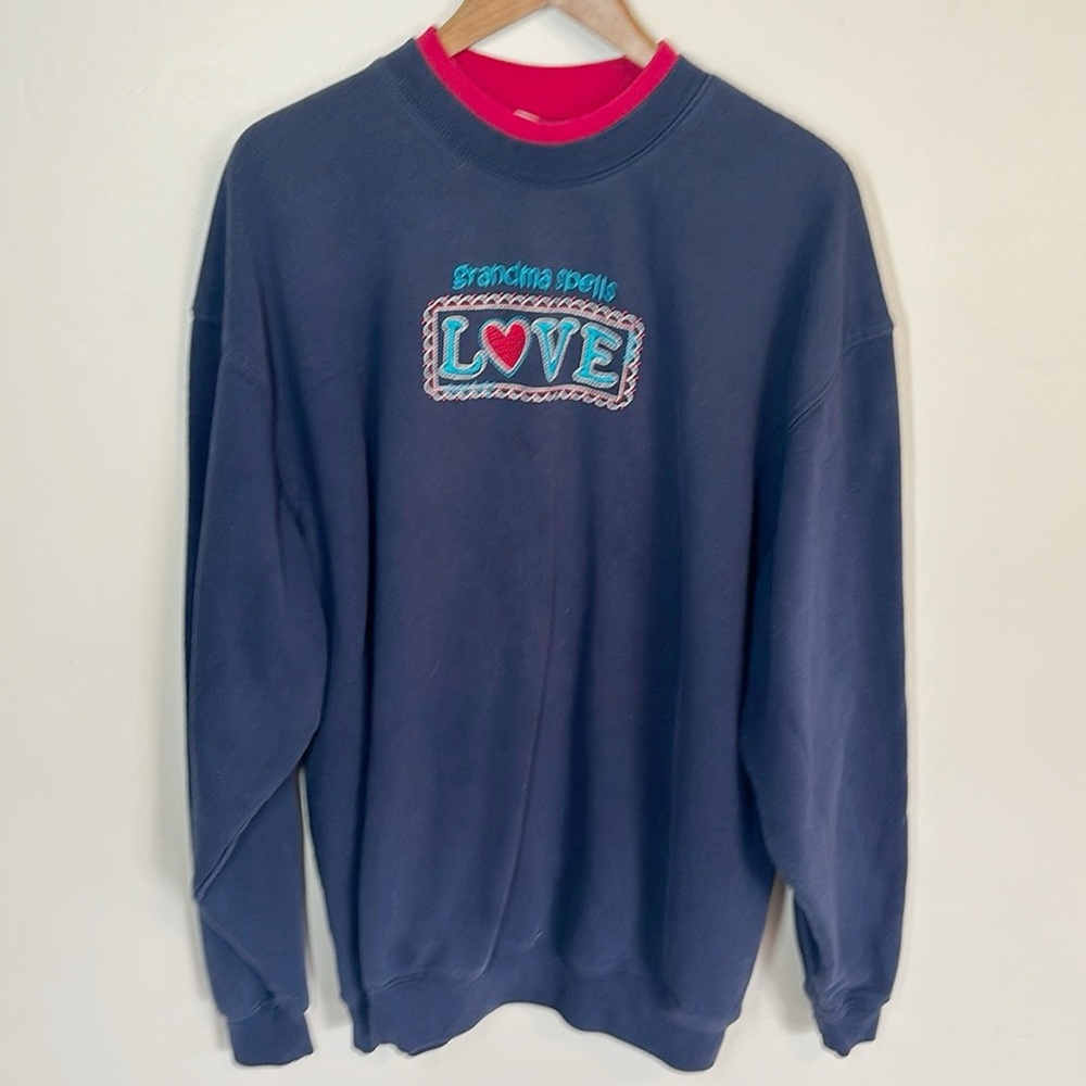 Vintage ‘Grandma Spells Love’ Embroidered Sweatshirt